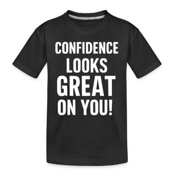 Self-confidence suits you very well - Kids' Premium Organic T-Shirt - black - Front