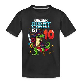10th Birthday Pirates - Kids' Premium Organic T-Shirt - black - Front