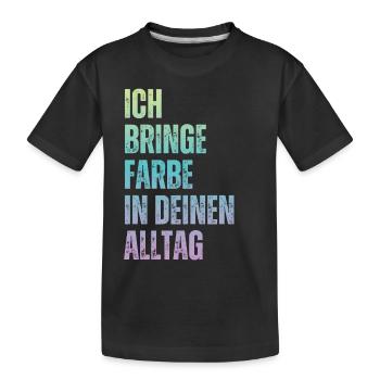 J’amène le peintre peintre papa vernisher - T-shirt bio Premium Enfant - noir - Devant