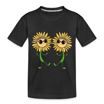 Lunettes de jardin de fleurs de tournesol d’été jardinier - T-shirt bio Premium Enfant - noir - Devant
