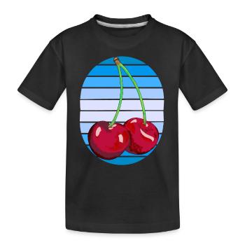 Rockabilly Retro Vintage Cherries Cherry Fruit - Kids' Premium Organic T-Shirt - black - Front