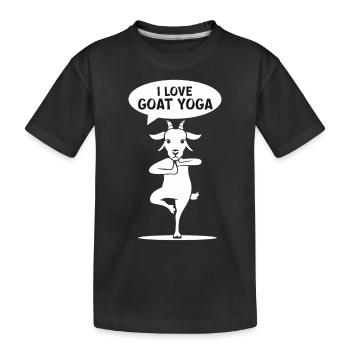 Ich Liebe Ziegenyoga Balance & Harmonie - Kinder Premium Bio T-Shirt - Schwarz - Vorne