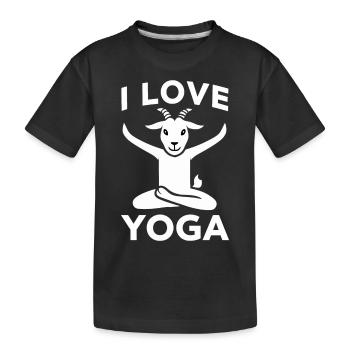 Ziegenyoga Für Entspannung Und Spaß - Kinder Premium Bio T-Shirt - Schwarz - Vorne