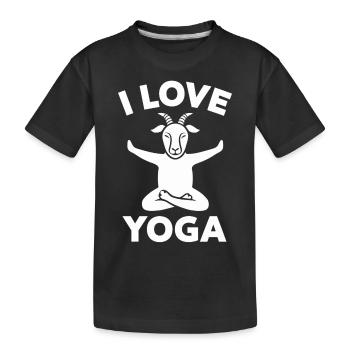 Ziegenyoga Liebe & Entspannung Motiv - Kinder Premium Bio T-Shirt - Schwarz - Vorne