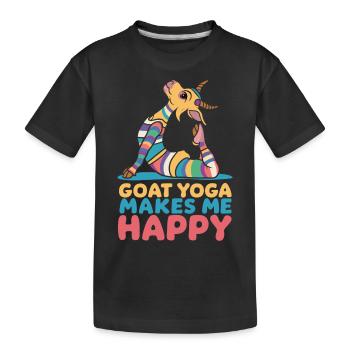 Le yoga de chèvre me rend heureux - T-shirt bio Premium Enfant - noir - Devant