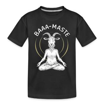 Baaa-Maste Ziegen Yoga Entspannung - Kinder Premium Bio T-Shirt - Schwarz - Vorne