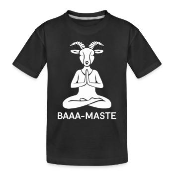 Baaa-Maste Ziegen Yoga Entspannung - Kinder Premium Bio T-Shirt - Schwarz - Vorne