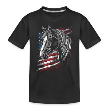 Pferdemädchen - Westernreiten - Dressurreiter - Kinder Premium Bio T-Shirt - Schwarz - Vorne