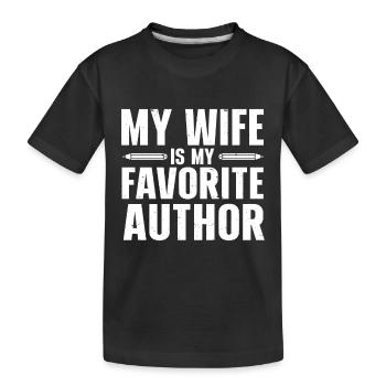 Author Writer - Kids' Premium Organic T-Shirt - black - Front