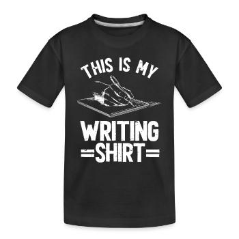 Author Writer - Kids' Premium Organic T-Shirt - black - Front