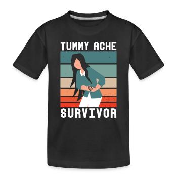 Bauchschmerzen Überlebender Stark und Tapfer - Kinder Premium Bio T-Shirt - Schwarz - Vorne