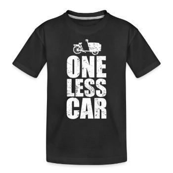 Une voiture moins de vélo Vintage Cargo Bike - T-shirt bio Premium Enfant - noir - Devant