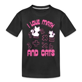 J’aime les maths et les chats - T-shirt bio Premium Enfant - noir - Devant