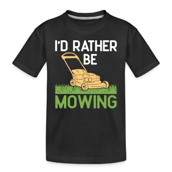 Je préfère tondre le jardin d’herbe de tondeuse à gazon drôle - T-shirt bio Premium Enfant - noir - Devant