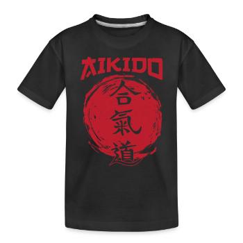 Aikido Kampfsport Geschenk - Kinder Premium Bio T-Shirt - Schwarz - Vorne