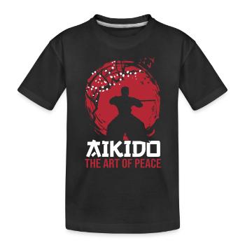 Aikido Kampfsport Geschenk - Kinder Premium Bio T-Shirt - Schwarz - Vorne