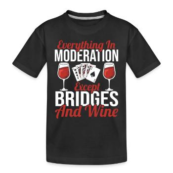 Cadeau de jeu de cartes de bridge - T-shirt bio Premium Enfant - noir - Devant