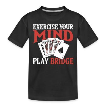 Cadeau de jeu de cartes de bridge - T-shirt bio Premium Enfant - noir - Devant