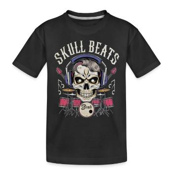 SKULL BEATS - Kids' Premium Organic T-Shirt - black - Front