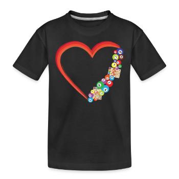 Bingo Player Heart - Kinder Premium Bio T-Shirt - Schwarz - Vorne