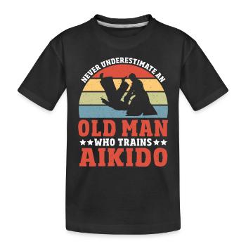 Aikido Kampfsport Geschenk - Kinder Premium Bio T-Shirt - Schwarz - Vorne