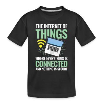 Internet of Things Connected Nothing Is Secure - Kinder Premium Bio T-Shirt - Schwarz - Vorne