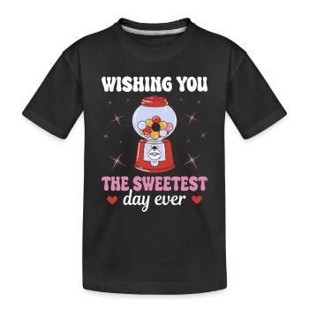 Kaugummi Automat Kinder Süßwaren Sweetest Days - Kinder Premium Bio T-Shirt - Schwarz - Vorne