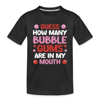Devinez combien de chewing-gums il y a dans ma bouche - T-shirt bio Premium Enfant - noir - Devant