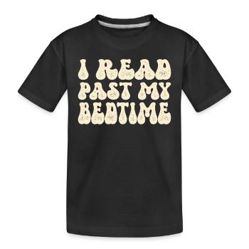 Bibliothek Buchliebhaber Lesender Bücherwurm - Kinder Premium Bio T-Shirt - Schwarz - Vorne