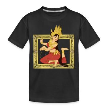 Danseuse Fille Femme Asie Inde - T-shirt bio Premium Enfant - noir - Devant