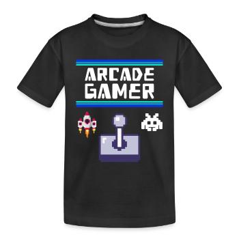 Arcade Gamer Pixel Alien Invader Joystick Retro - T-shirt bio Premium Enfant - noir - Devant