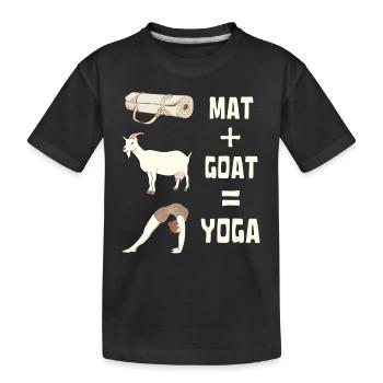 MAT + GOAT Means YOGA BAAA-MASTE GOATS YOGA - Kids' Premium Organic T-Shirt - black - Front