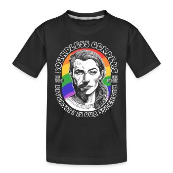 Diversity Shirt : LGBTQ et force illimitée. - T-shirt bio Premium Enfant - noir - Devant