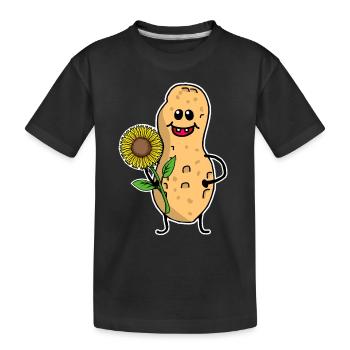Peanut Peanut Funny Cute Sunflower - Kids' Premium Organic T-Shirt - black - Front
