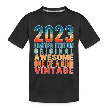 Limited Edition since 2023 Birthday Vintage 2023 - Kids' Premium Organic T-Shirt - black - Front