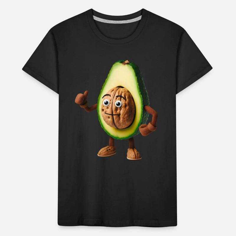 Cute avocado with walnut kernel! Kids' Premium Organic T-Shirt
