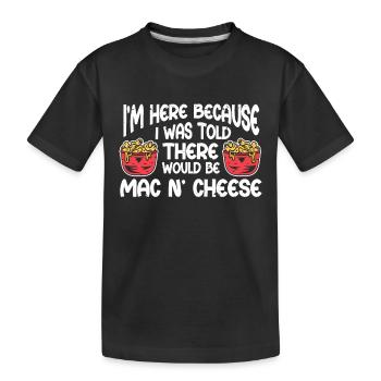 Mac And Cheese Makkaroni - Kinder Premium Bio T-Shirt - Schwarz - Vorne