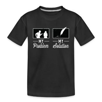 Writing Lover My Problem My Pictogram Mom Dad - Kinder Premium Bio T-Shirt - Schwarz - Vorne