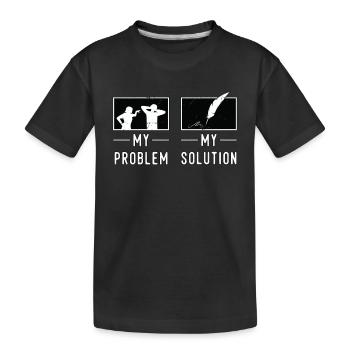 Writing Lover My Problem My Pictogram Dad Mom - Kinder Premium Bio T-Shirt - Schwarz - Vorne