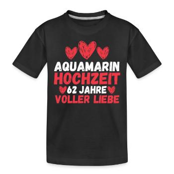 Mariage Aquarium Mariage 62 ans mariage - T-shirt bio Premium Enfant - noir - Devant