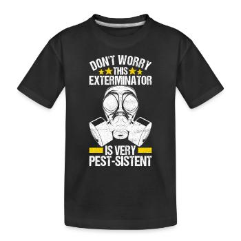 Pest Control Exterminator - Kids' Premium Organic T-Shirt - black - Front