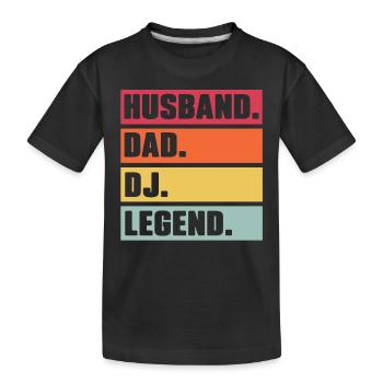 Husband Dad DJ Legend Funny DJ Disc Jockey Music - Kinder Premium Bio T-Shirt - Schwarz - Vorne