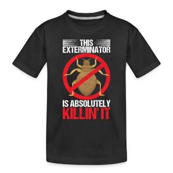 Pest Control Exterminator - Kids' Premium Organic T-Shirt - black - Front