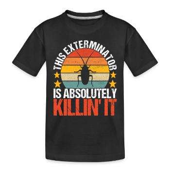 Pest Control Exterminator - Kids' Premium Organic T-Shirt - black - Front