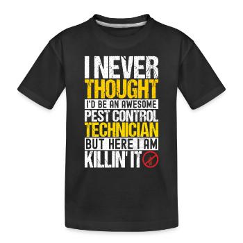 Pest Control Exterminator - Kids' Premium Organic T-Shirt - black - Front