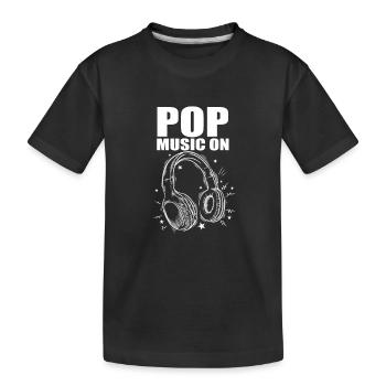 Pop Music R'n'B Singer Stars Headphones - Kids' Premium Organic T-Shirt - black - Front
