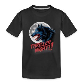 Thriller Nacht der Werwölfe und Mondscheinheulen - Kinder Premium Bio T-Shirt - Schwarz - Vorne