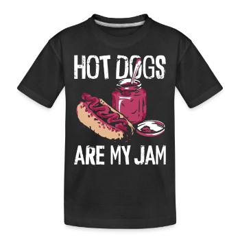 Hot Dog Adult Girl Hot Dogs Are My - Kids' Premium Organic T-Shirt - black - Front