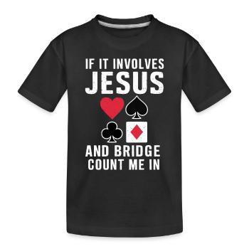 Cadeau pour le jeu de cartes Bridge - T-shirt bio Premium Enfant - noir - Devant