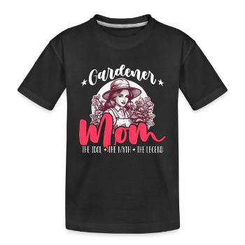 Maman jardinière L’idole Le mythe Le jardin biologique - T-shirt bio Premium Enfant - noir - Devant